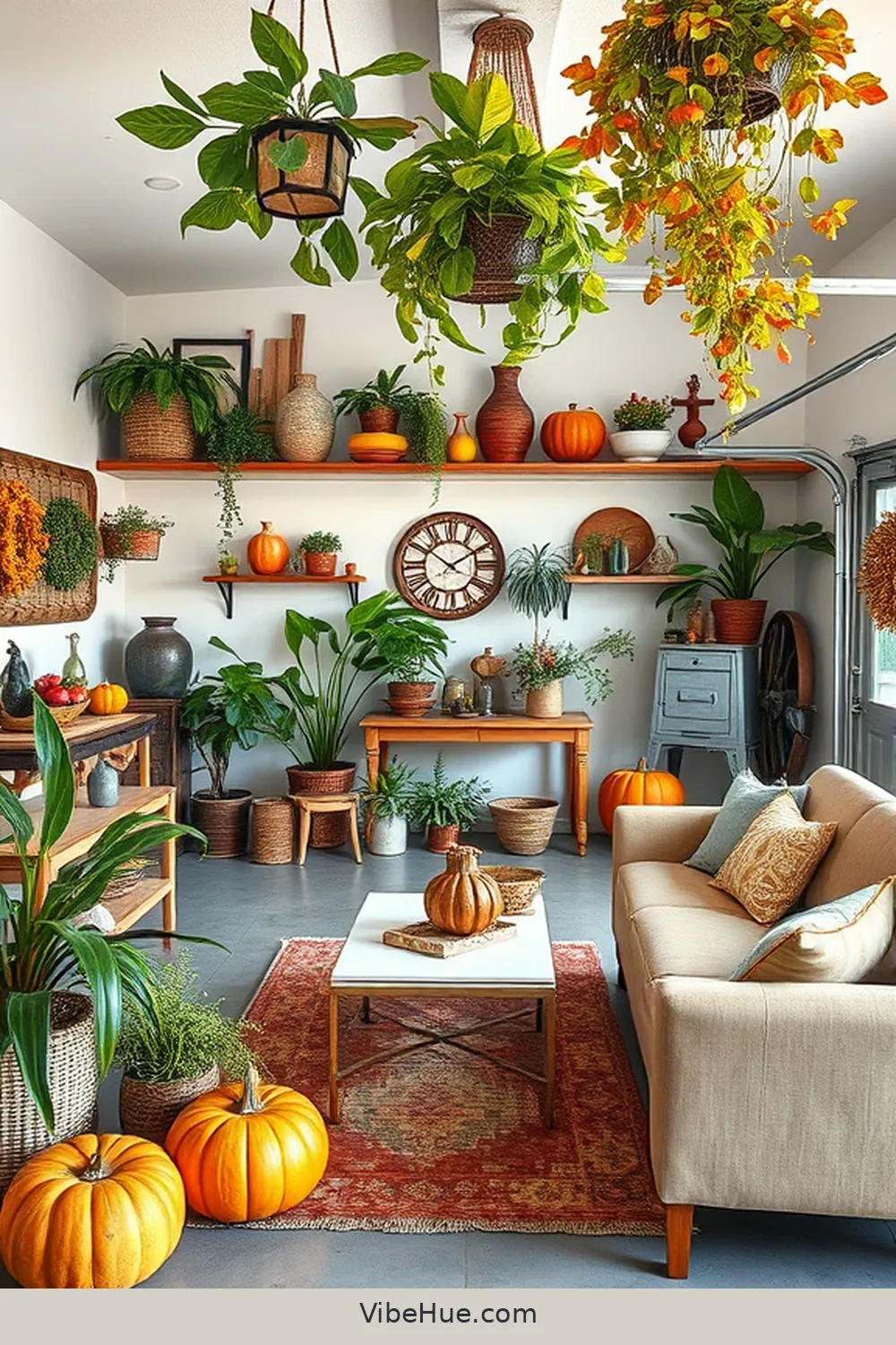 18 Ways to Style Your Garage With Mid-Century Modern Fall Decor 9 Integrate Indoor Plants for 18 Ways to Style Your Garage With Mid-Century Modern Fall Decor