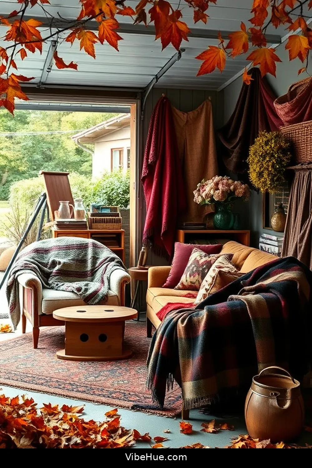 18 Ways to Style Your Garage With Mid-Century Modern Fall Decor 19 Layer With Texture Through Fabrics for 18 Ways to Style Your Garage With Mid-Century Modern Fall Decor