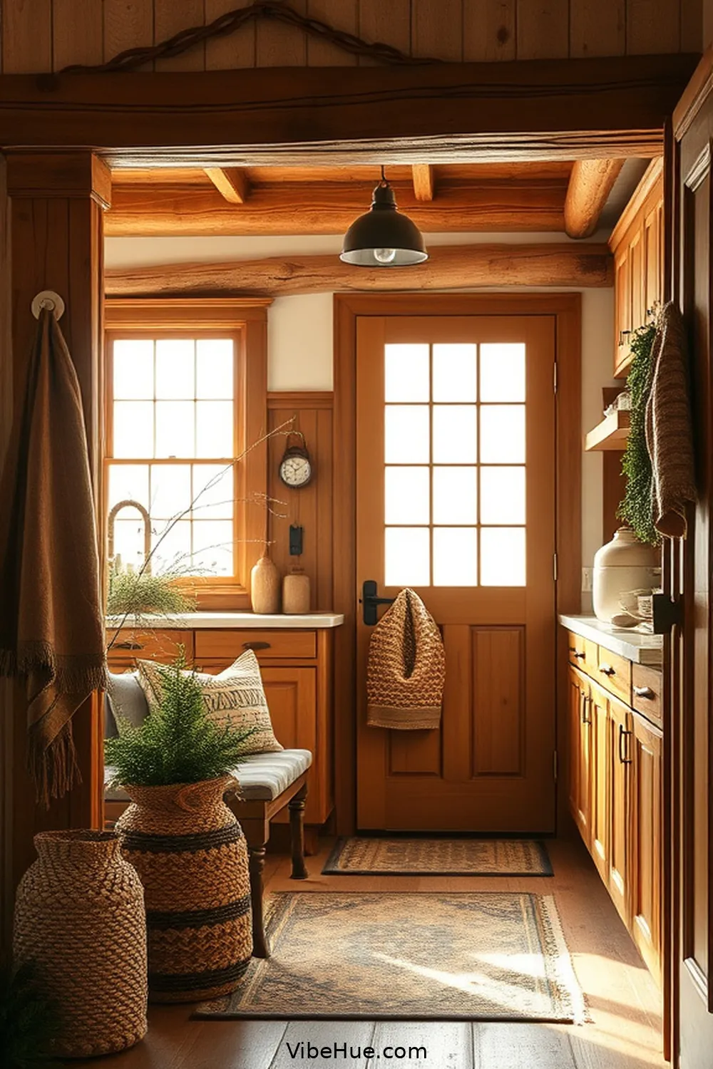 19 Cozy Ideas for a Winter Kitchen in Modern Farmhouse Style 19 Inviting Entryway From the Kitchen for 19 Cozy Ideas for a Winter Kitchen in Modern Farmhouse Style