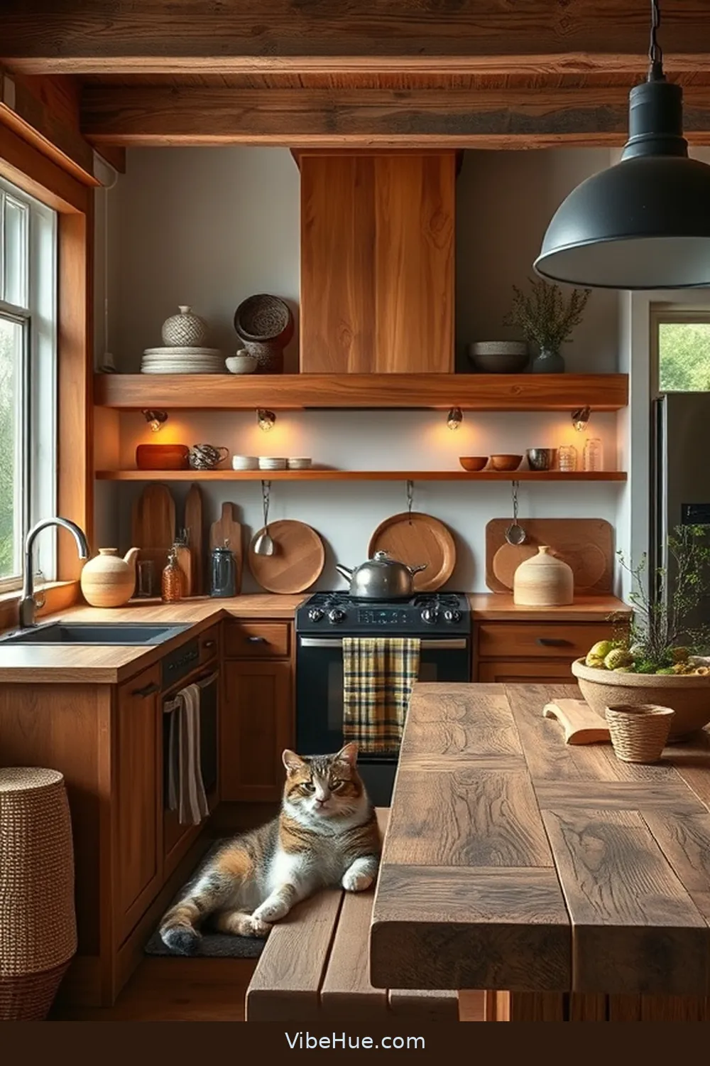 19 Cozy Ideas for a Winter Kitchen in Modern Farmhouse Style 10 Warmth of Wood Accents for 19 Cozy Ideas for a Winter Kitchen in Modern Farmhouse Style