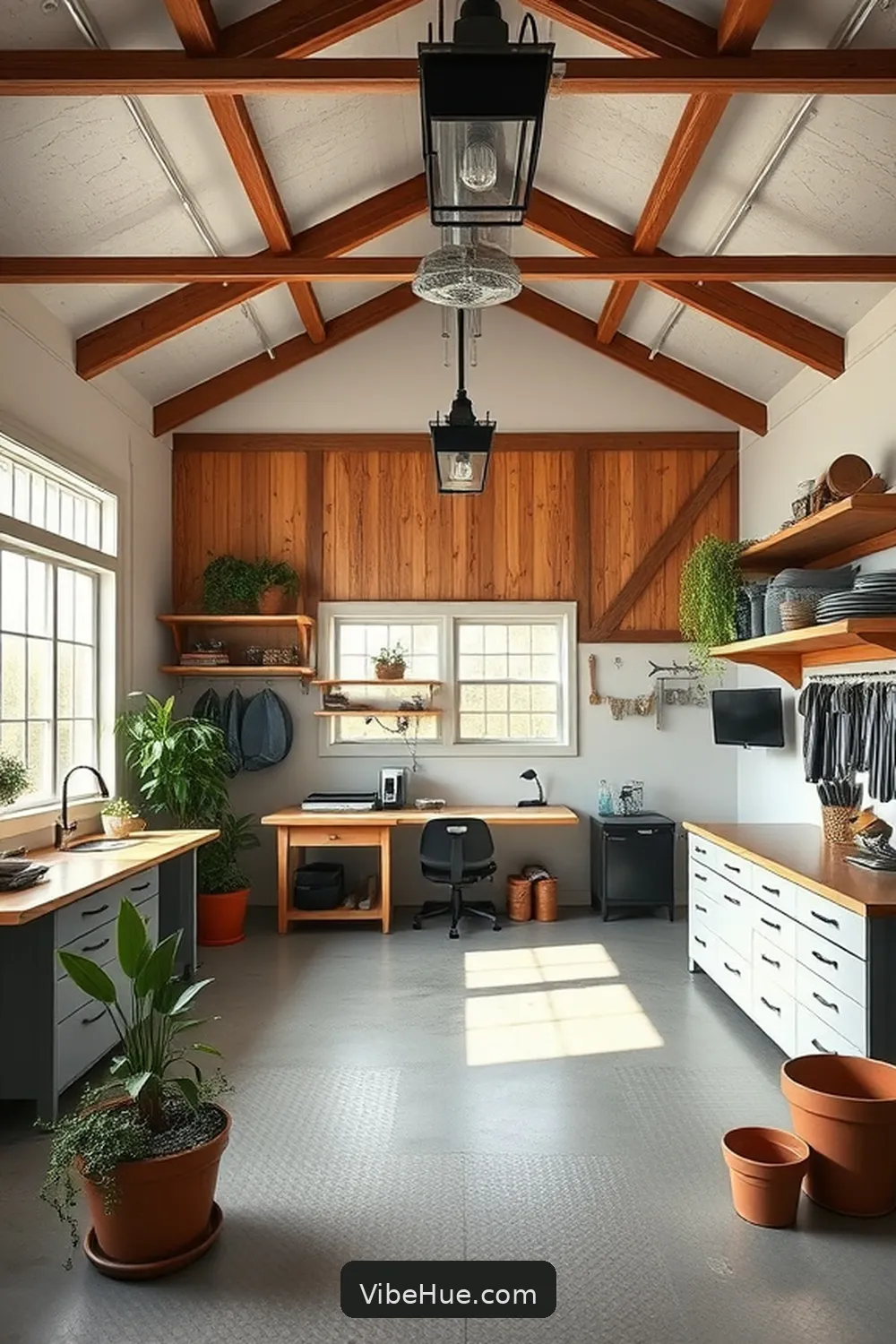 19 Key Features of a Year-Round Garage in Modern Farmhouse Style 18 Customizable Workspaces for 19 Key Features of a Year-Round Garage in Modern Farmhouse Style