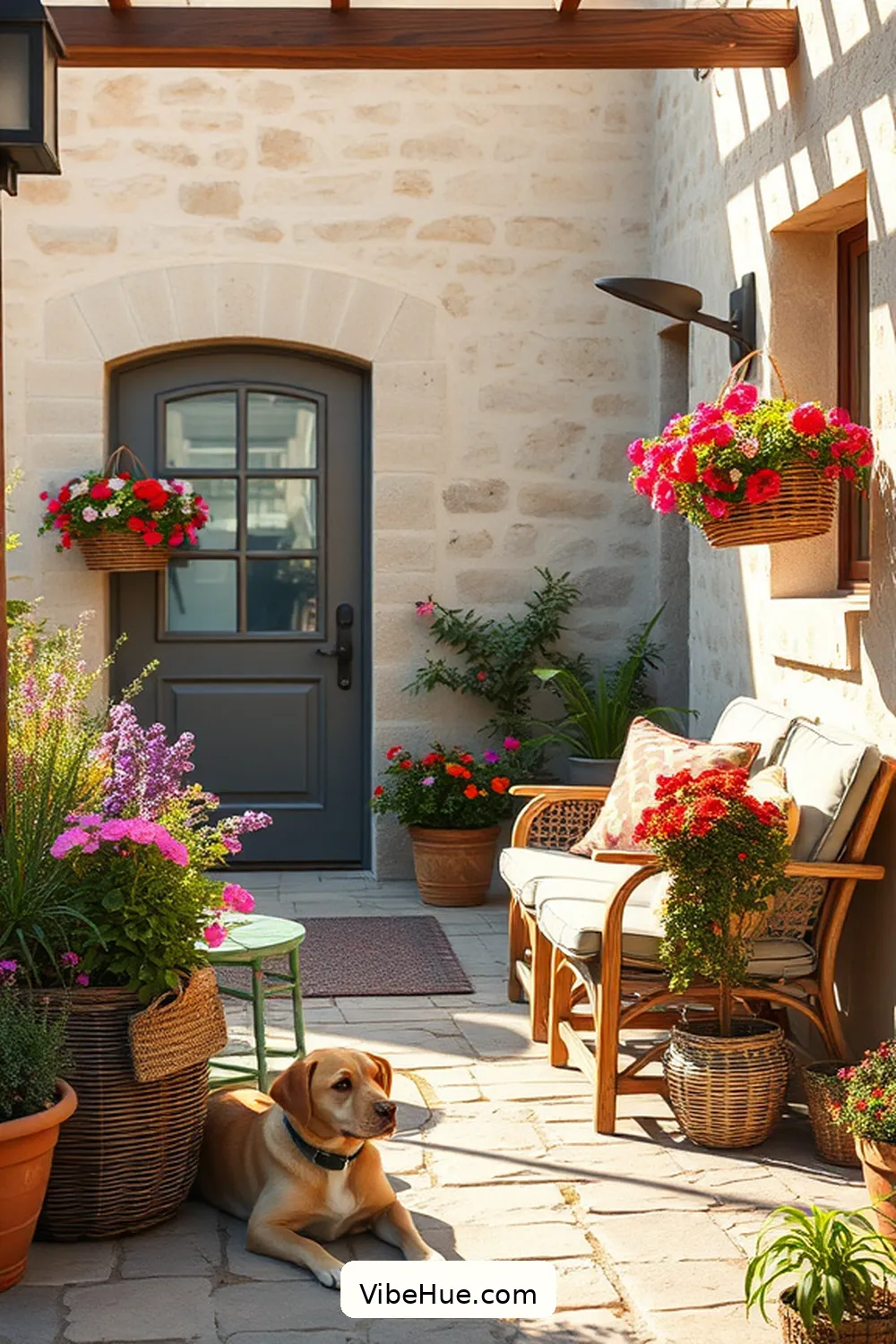 19 Tips for Year-Round Rustic Style Outdoor Patio Design 15 Utilize Woven Baskets for 19 Tips for Year-Round Rustic Style Outdoor Patio Design