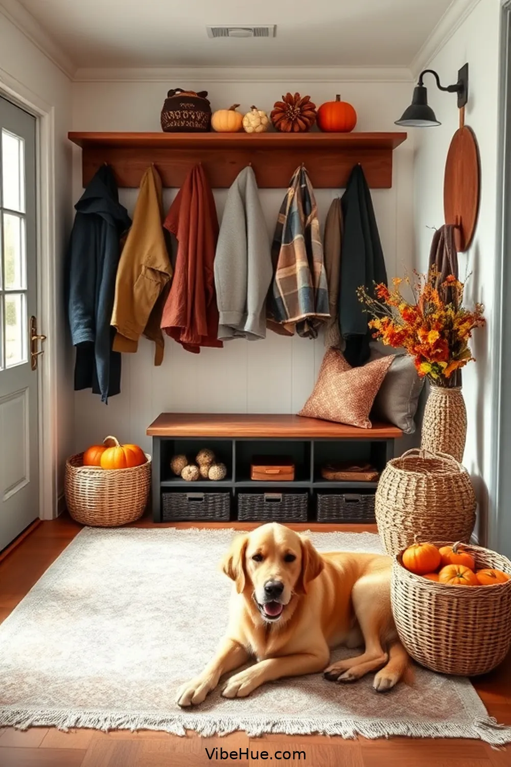 19 Ways to Create a Cozy Fall Garage in Modern Farmhouse Style 14 13. Create a Mudroom Entry for 19 Ways to Create a Cozy Fall Garage in Modern Farmhouse Style