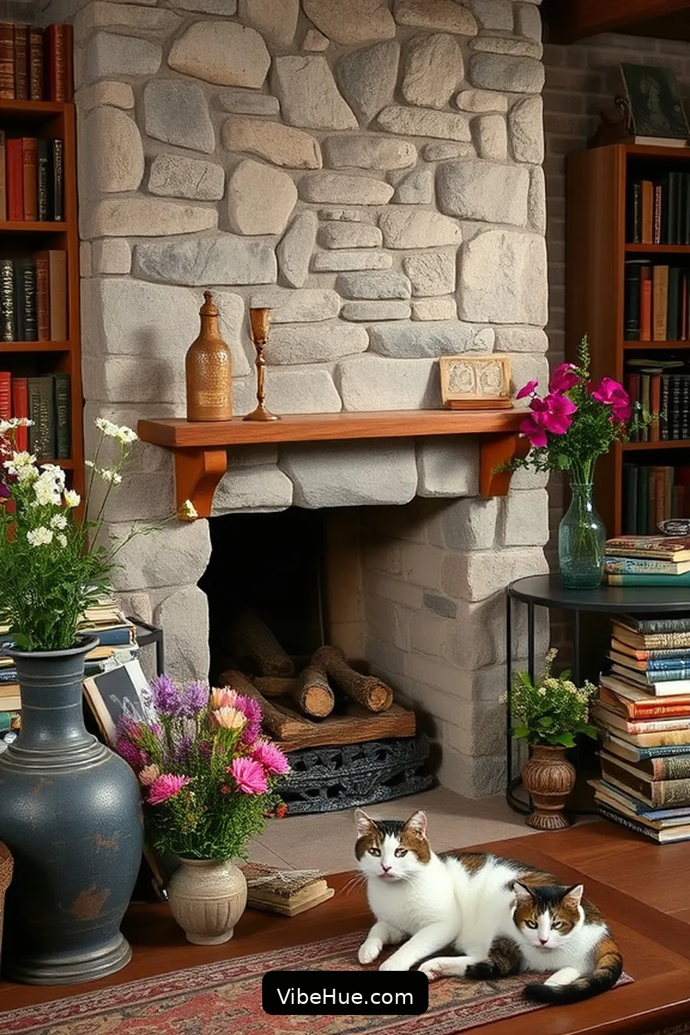 15. Create a Fireplace Focal Point for 19 Ways to Create a Rustic Style Spring Library