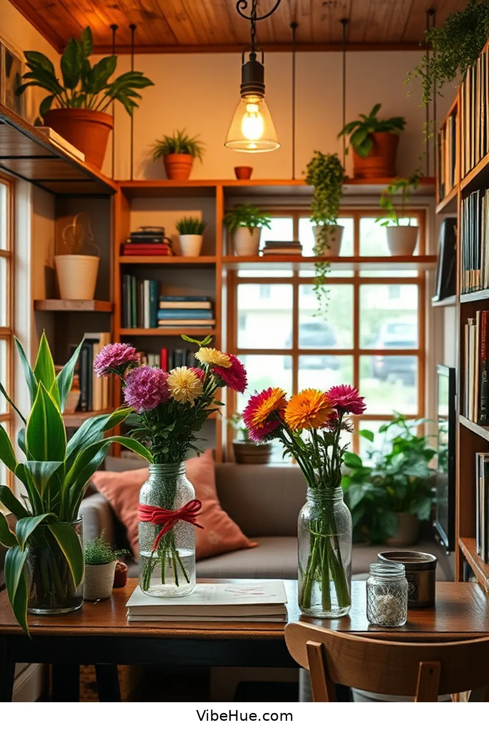 9. Use Mason Jars for Storage for 19 Ways to Create a Rustic Style Spring Library