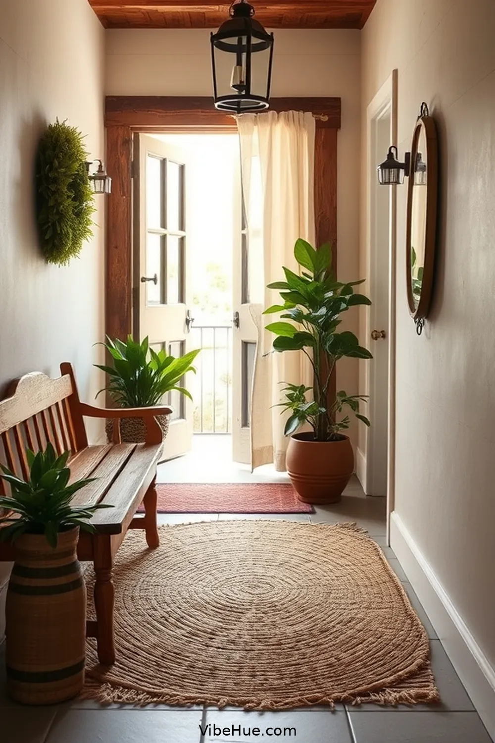 19 Ways to Create a Rustic Summer Entryway Style 12 Add a Cozy Area Rug for 19 Ways to Create a Rustic Summer Entryway Style