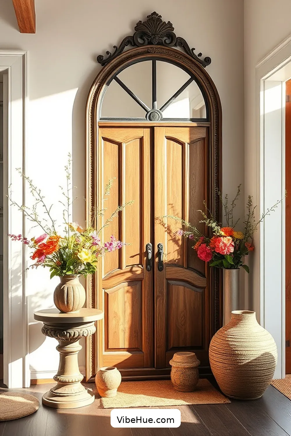 19 Ways to Create a Rustic Summer Entryway Style 7 Hang a Statement Mirror for 19 Ways to Create a Rustic Summer Entryway Style