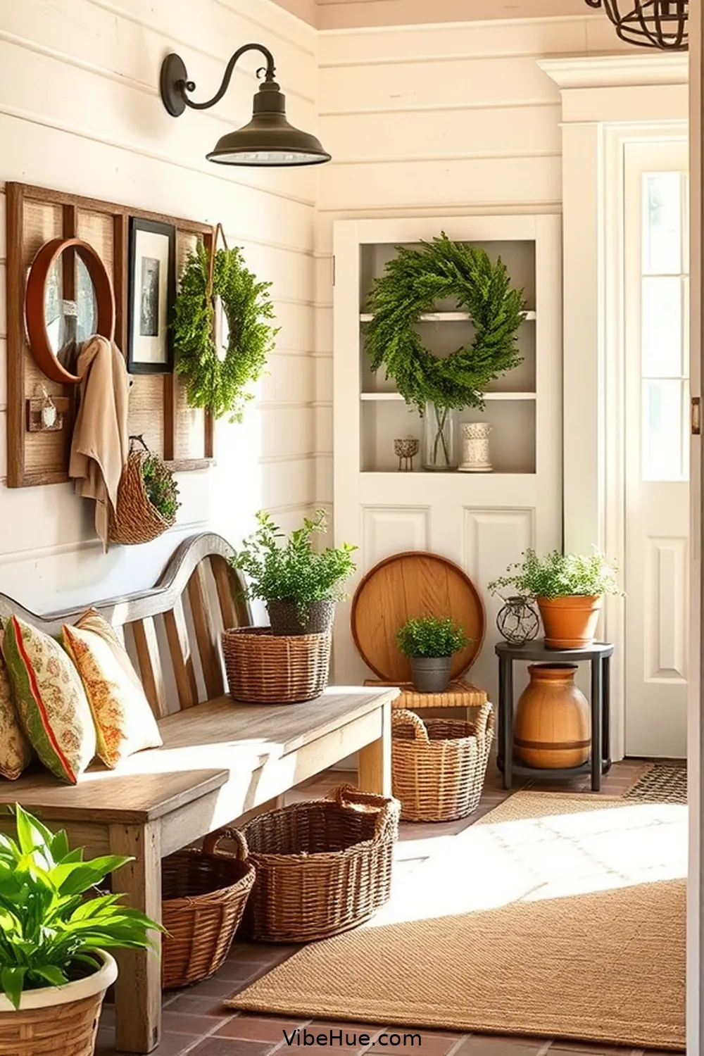 19 Ways to Create a Rustic Summer Entryway Style 15 Incorporate Farmhouse Style Furniture for 19 Ways to Create a Rustic Summer Entryway Style