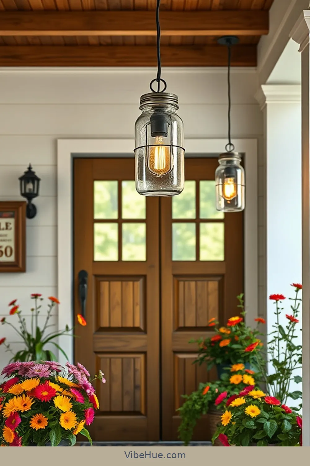 19 Ways to Create a Rustic Summer Entryway Style 11 Incorporate Mason Jar Lighting for 19 Ways to Create a Rustic Summer Entryway Style