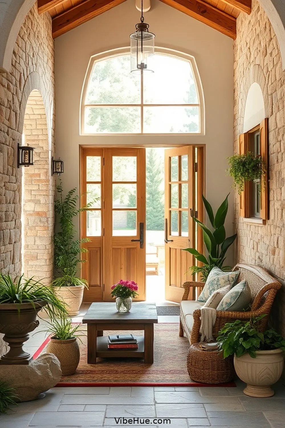 19 Ways to Create a Rustic Summer Entryway Style 18 Incorporate Natural Stone Accents for 19 Ways to Create a Rustic Summer Entryway Style