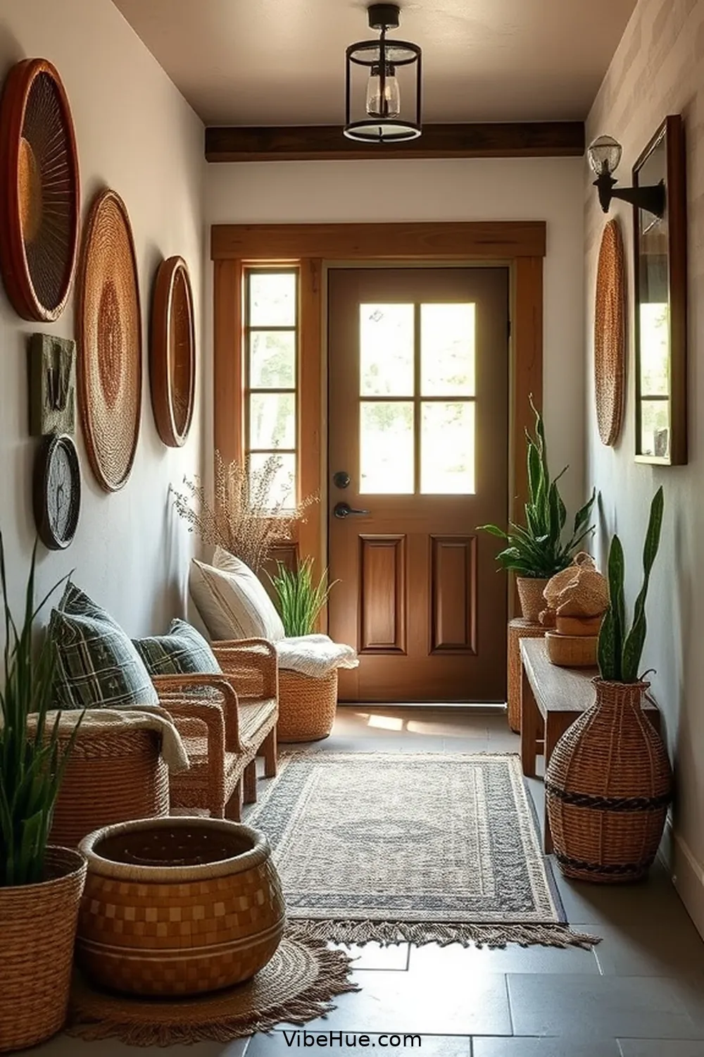 19 Ways to Create a Rustic Summer Entryway Style 3 Incorporate Woven Textiles for 19 Ways to Create a Rustic Summer Entryway Style