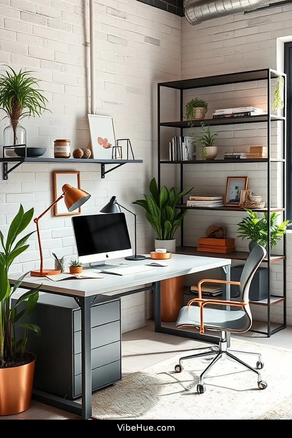 19 Ways to Refresh Your Spring Home Office With Industrial Style 5 Add Metal Accents for a Timeless Look for 19 Ways to Refresh Your Spring Home Office With Industrial Style