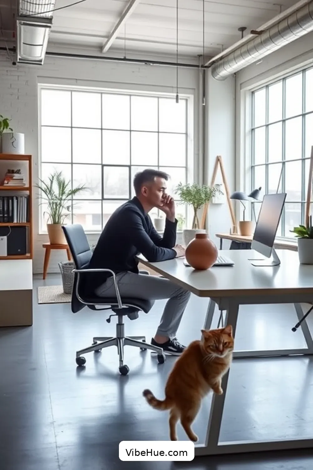 19 Ways to Refresh Your Spring Home Office With Industrial Style 2 Embrace Open Spaces With Minimal Clutter for 19 Ways to Refresh Your Spring Home Office With Industrial Style