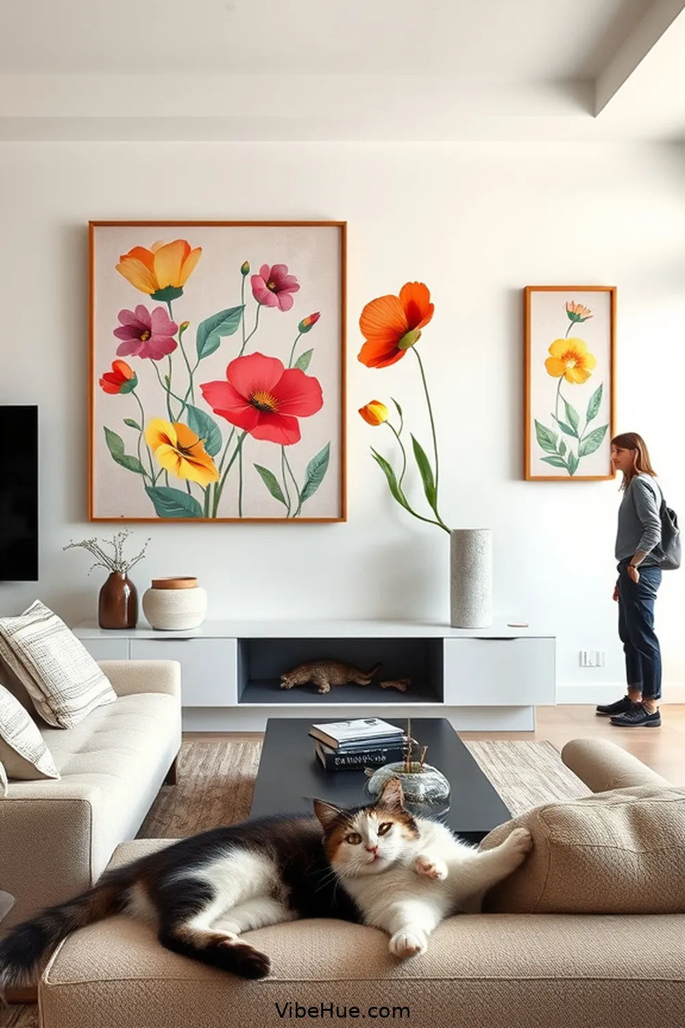 19 Ways to Style Your Living Room in Spring Mid-Century Modern Design 11 10. Showcase Artwork for 19 Ways to Style Your Living Room in Spring Mid-Century Modern Design
