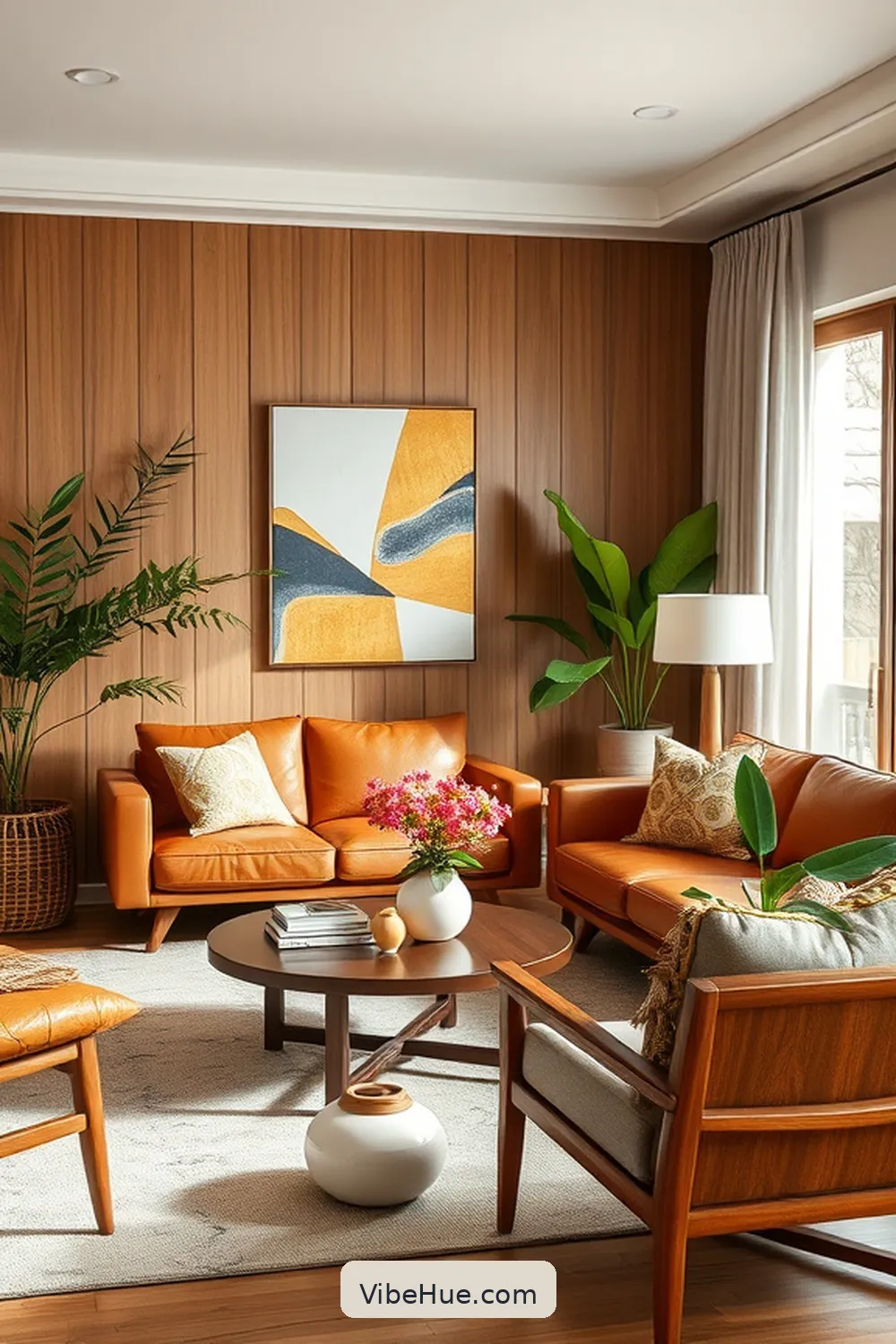 19 Ways to Style Your Living Room in Spring Mid-Century Modern Design 12 11. Mix and Match Materials for 19 Ways to Style Your Living Room in Spring Mid-Century Modern Design