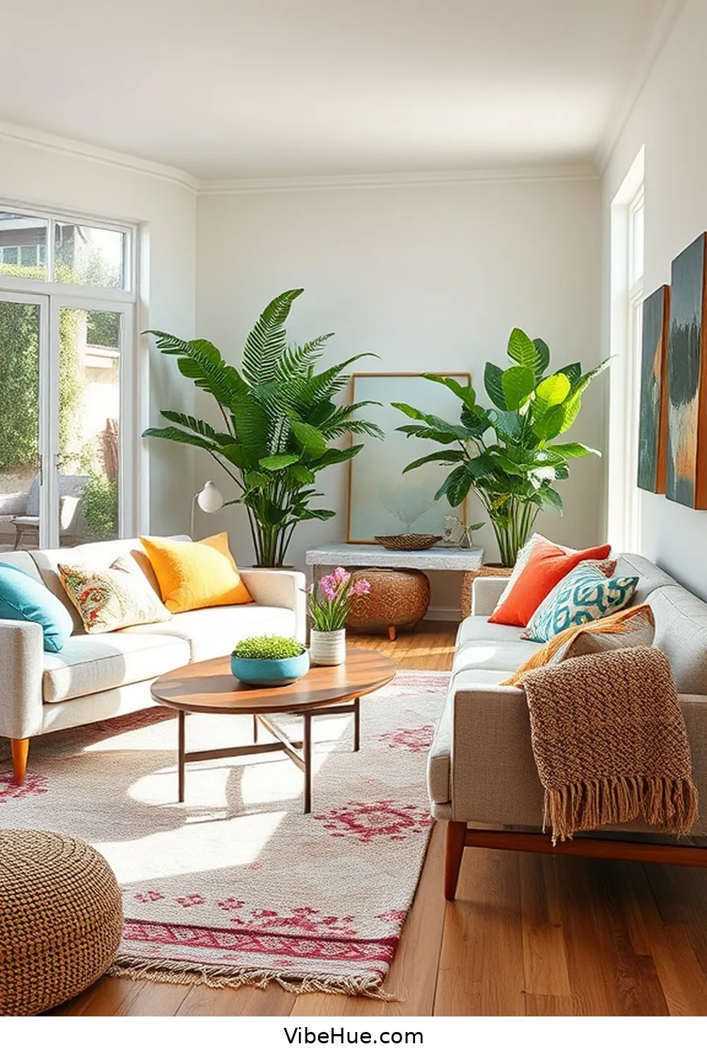 19 Ways to Style Your Living Room in Spring Mid-Century Modern Design 15 14. Refresh Soft Furnishings for 19 Ways to Style Your Living Room in Spring Mid-Century Modern Design