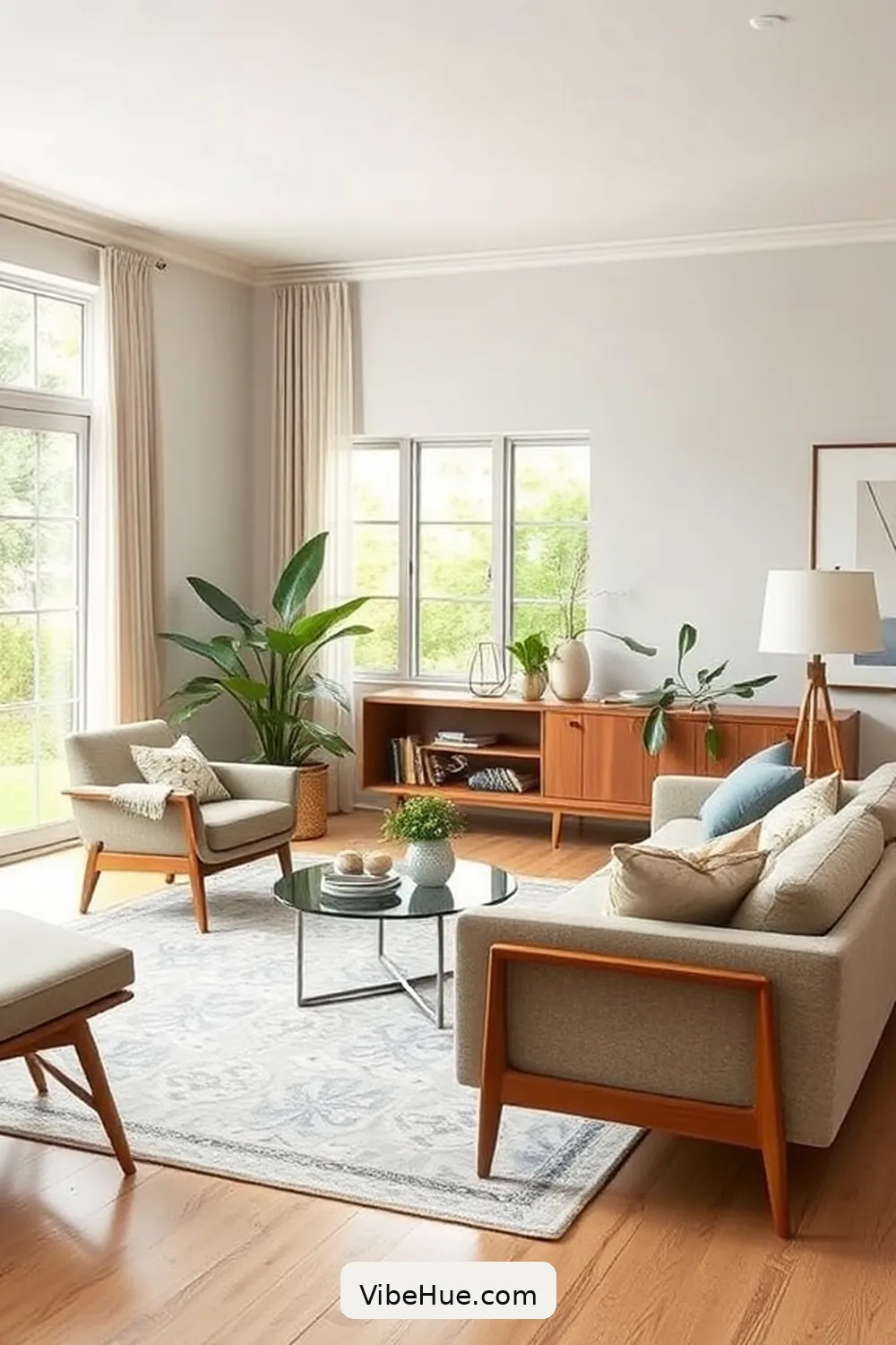 19 Ways to Style Your Living Room in Spring Mid-Century Modern Design 17 16. Balance With Neutral Tones for 19 Ways to Style Your Living Room in Spring Mid-Century Modern Design