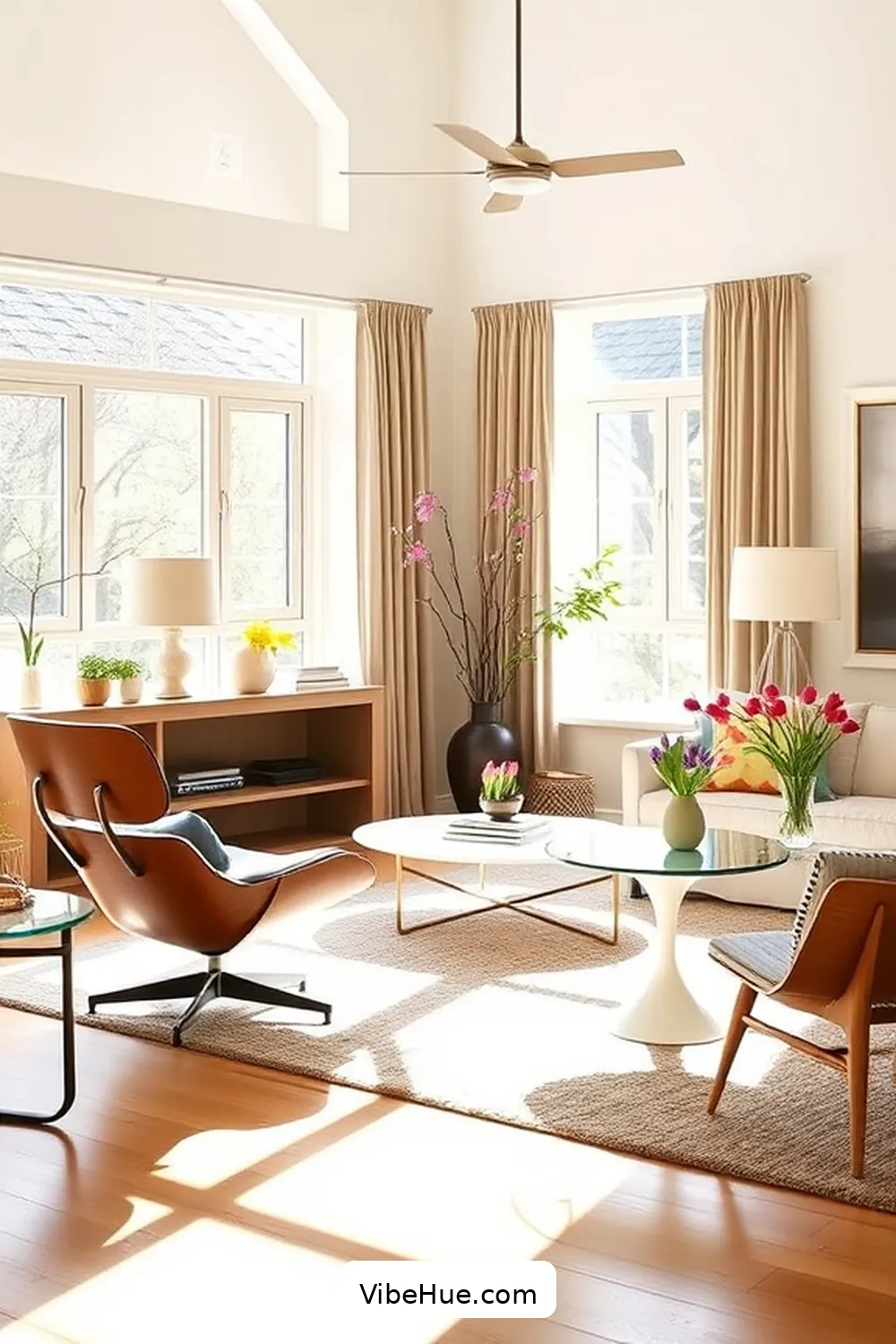 19 Ways to Style Your Living Room in Spring Mid-Century Modern Design 3 2. Choose Iconic Furniture Pieces for 19 Ways to Style Your Living Room in Spring Mid-Century Modern Design