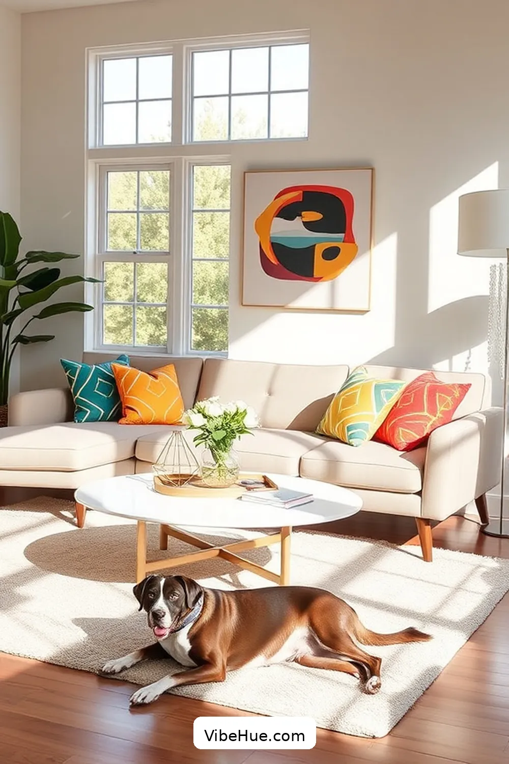19 Ways to Style Your Living Room in Spring Mid-Century Modern Design 5 4. Use Geometric Patterns for 19 Ways to Style Your Living Room in Spring Mid-Century Modern Design