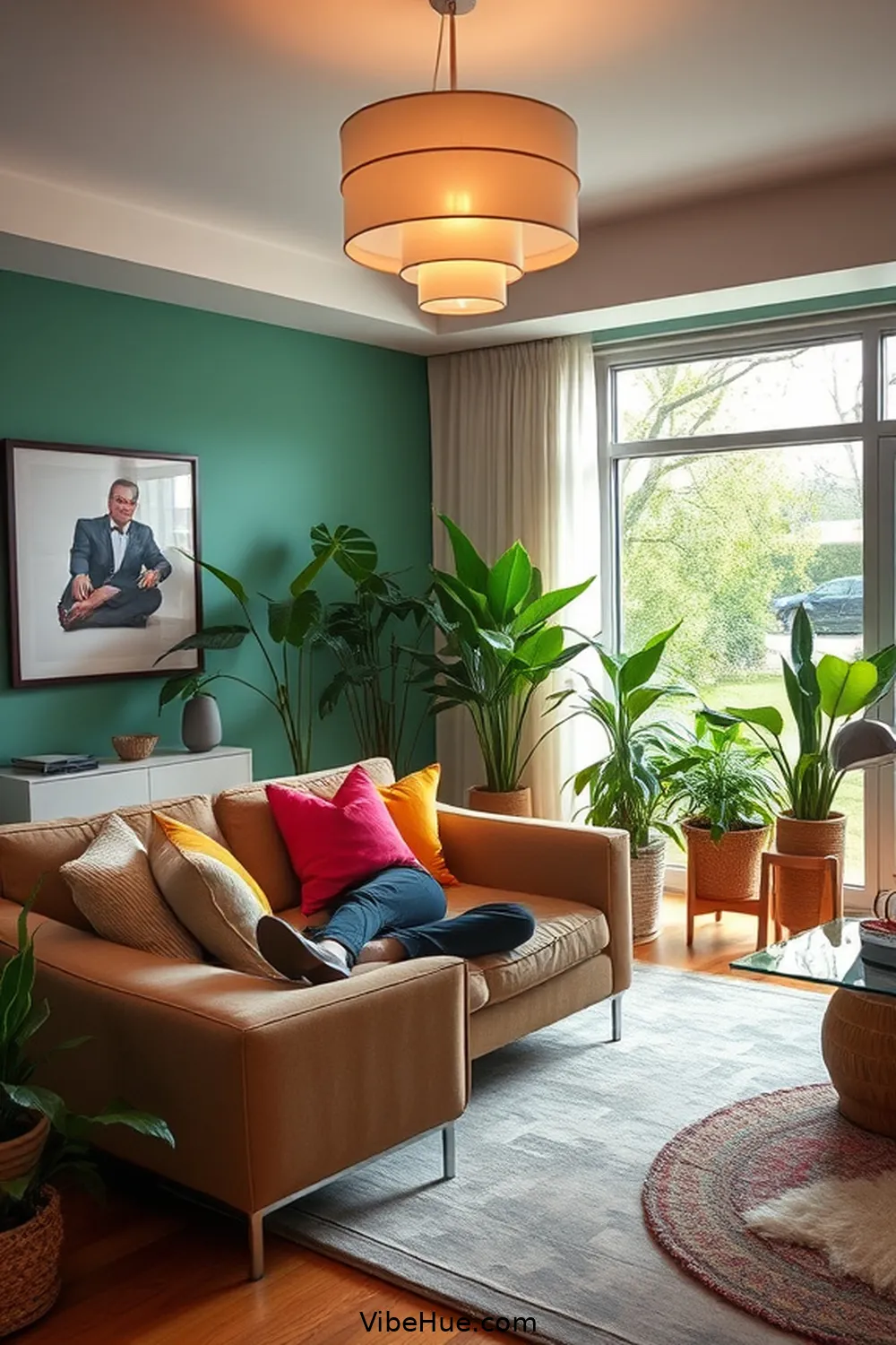 19 Ways to Style Your Living Room in Spring Mid-Century Modern Design 9 8. Utilize Statement Lighting for 19 Ways to Style Your Living Room in Spring Mid-Century Modern Design