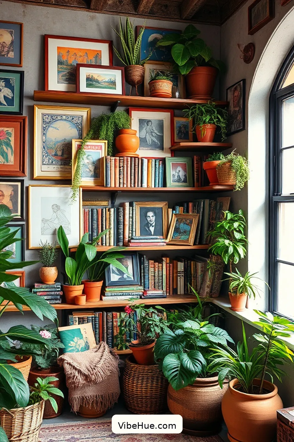 20 Bohemian Style Design Ideas for Your Spring Library 8 Display Eclectic Art Collections for 20 Bohemian Style Design Ideas for Your Spring Library