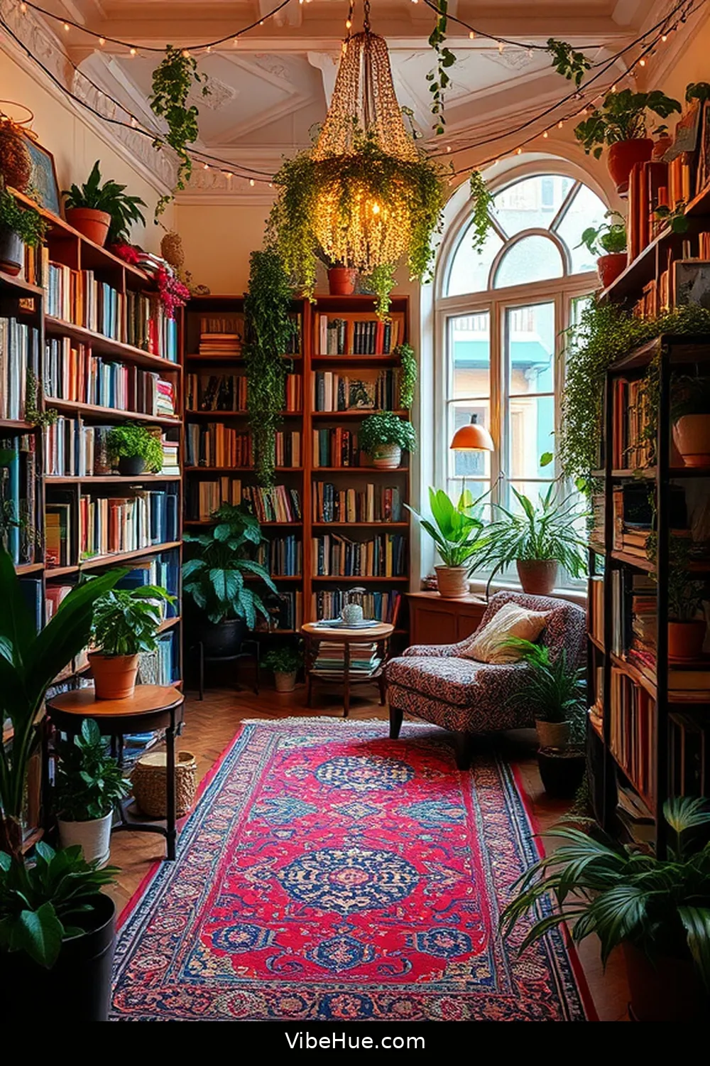 20 Bohemian Style Design Ideas for Your Spring Library 20 Hang String Lights for a Magical Atmosphere for 20 Bohemian Style Design Ideas for Your Spring Library
