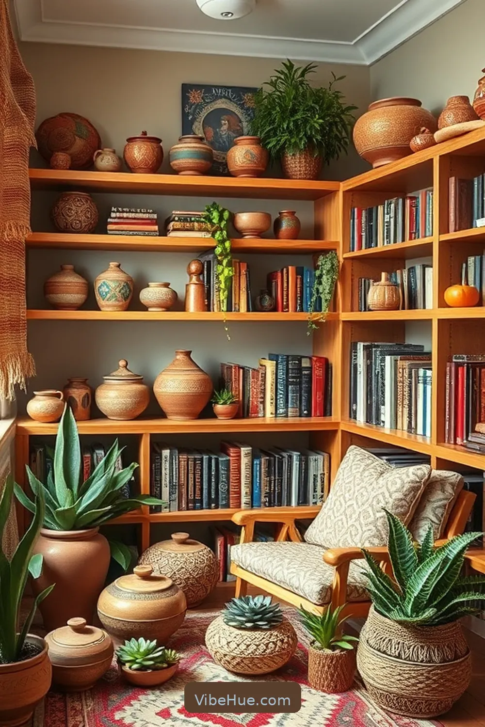 20 Bohemian Style Design Ideas for Your Spring Library 17 Include Handmade or Artisan Dรฉcor for 20 Bohemian Style Design Ideas for Your Spring Library