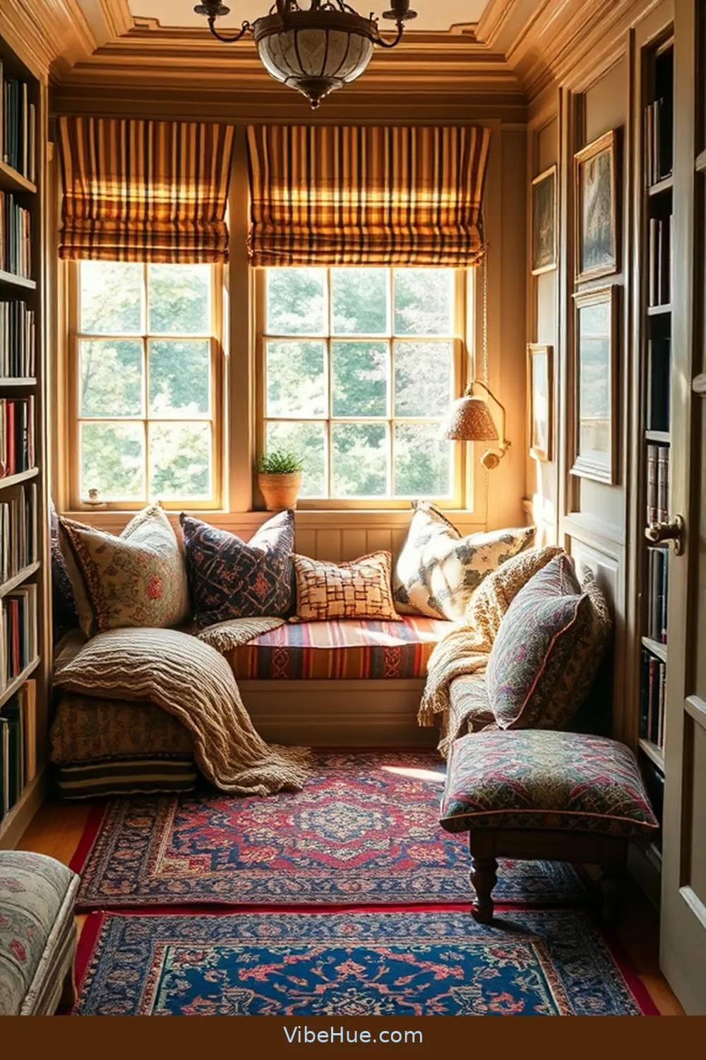 20 Bohemian Style Design Ideas for Your Spring Library 3 Layer Textiles for Cozy Comfort for 20 Bohemian Style Design Ideas for Your Spring Library