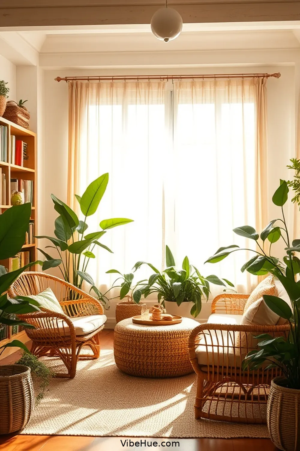 20 Bohemian Style Design Ideas for Your Spring Library 14 Use Rattan or Wicker Accents for 20 Bohemian Style Design Ideas for Your Spring Library