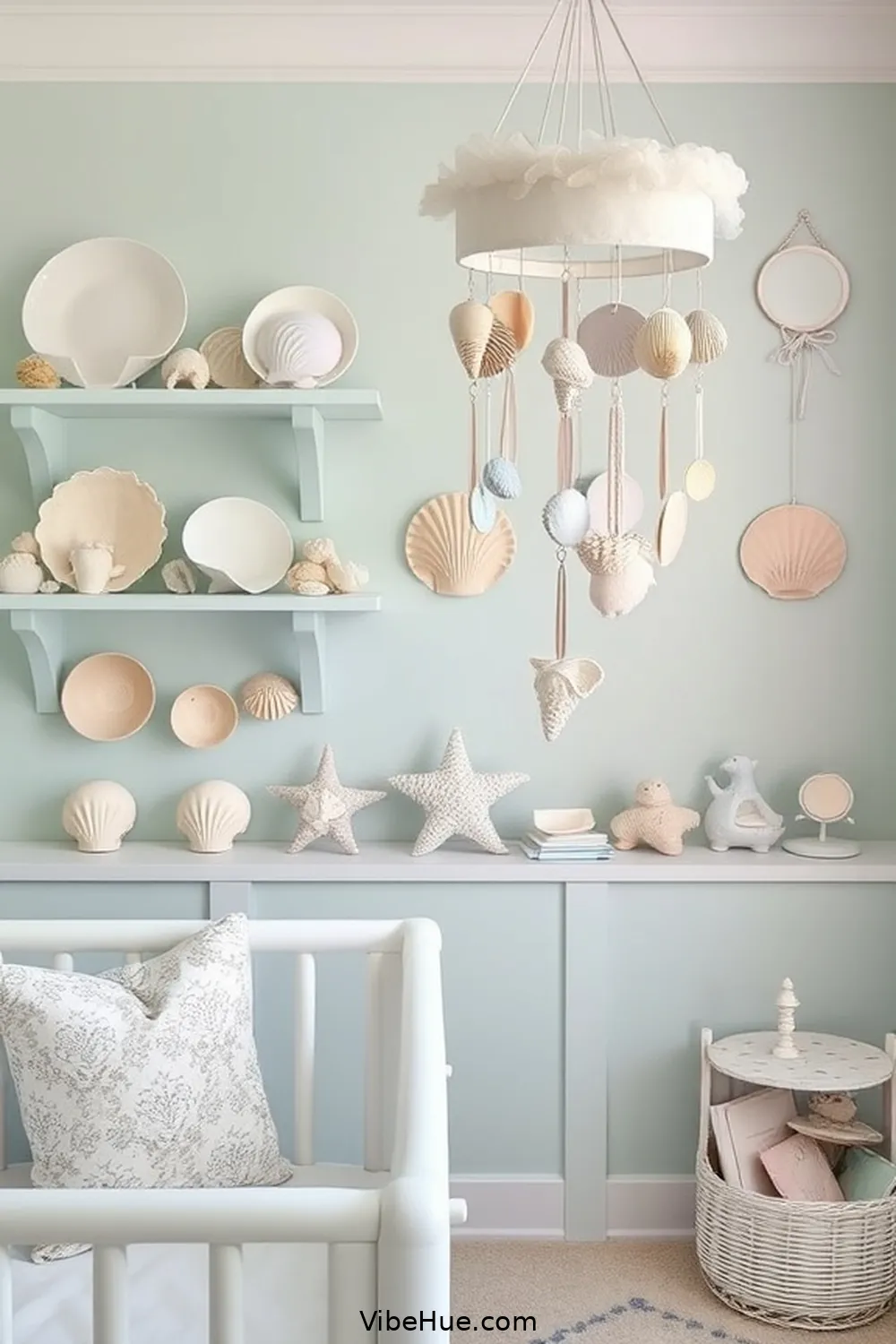 20 Coastal-Inspired Spring Nursery Decor Ideas 7 Add Seashell Decor for 20 Coastal-Inspired Spring Nursery Decor Ideas