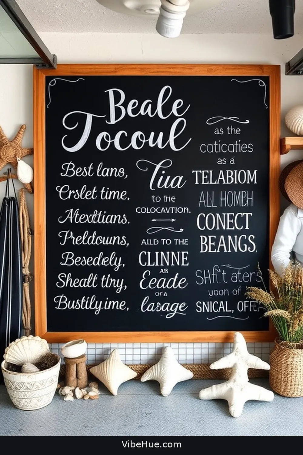Add a Chalkboard With Beach Quotes or Notes for 20 Coastal Style Ideas to Refresh Your Spring Garage