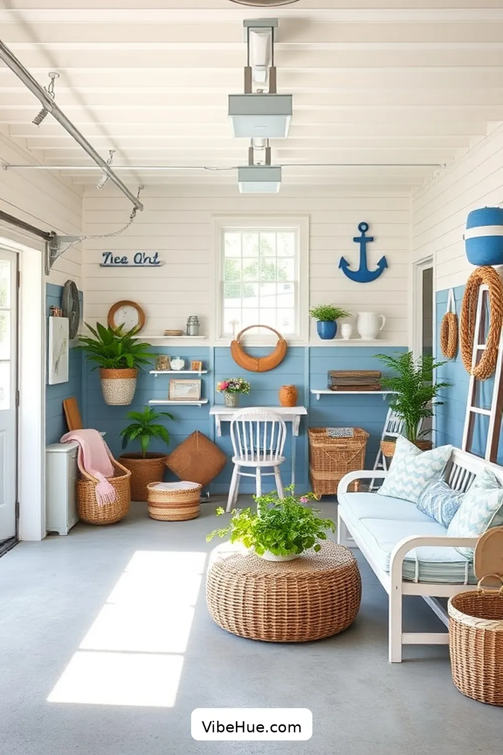 Embrace Soft Blue and White Color Schemes for 20 Coastal Style Ideas to Refresh Your Spring Garage