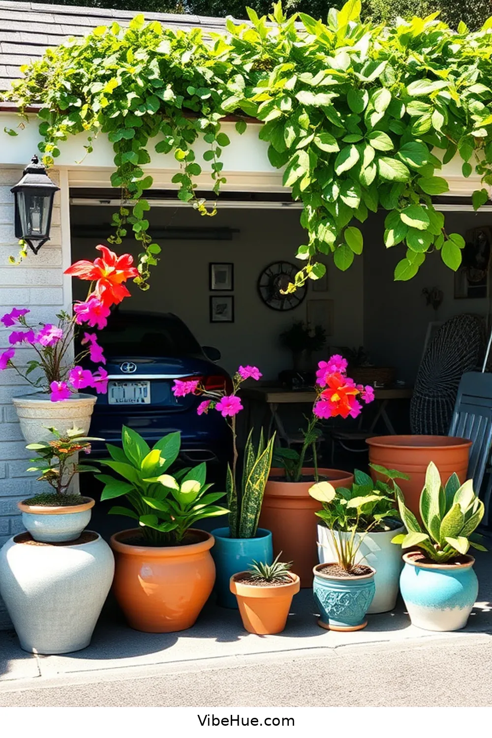 Introduce Potted Plants for Freshness for 20 Coastal Style Ideas to Refresh Your Spring Garage