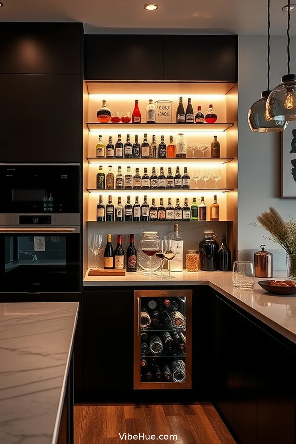 20 Contemporary Style Ideas for a Holiday Kitchen 19 Integrate a Wine or Beverage Area for 20 Contemporary Style Ideas for a Holiday Kitchen