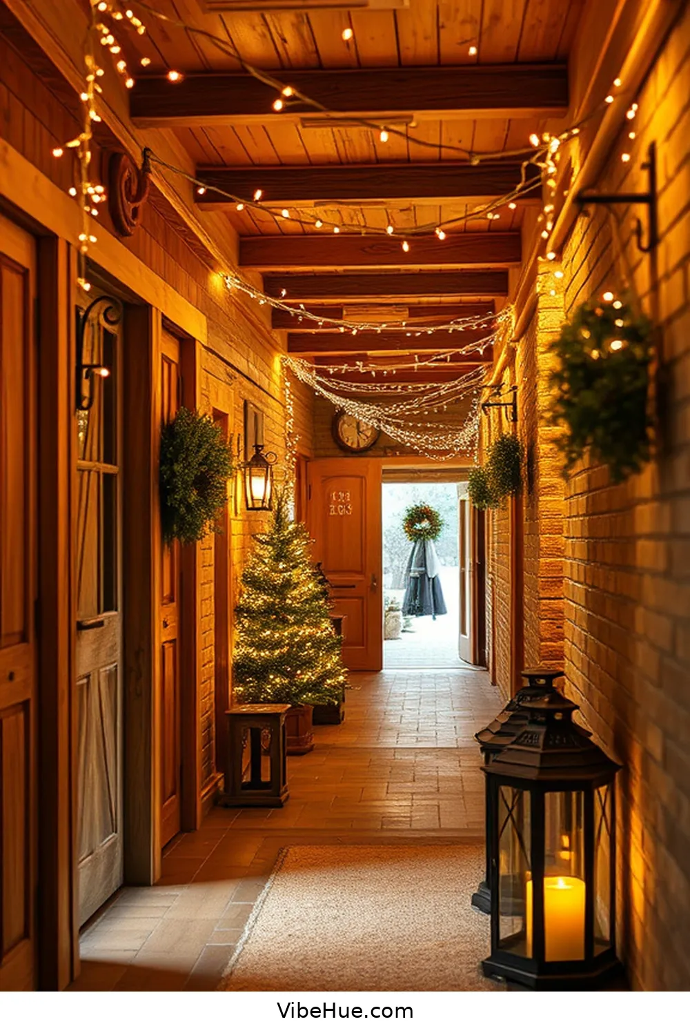 20 Cozy Ideas for a Winter Hallway in Modern Farmhouse Style 4 Incorporate Warm Lighting for 20 Cozy Ideas for a Winter Hallway in Modern Farmhouse Style