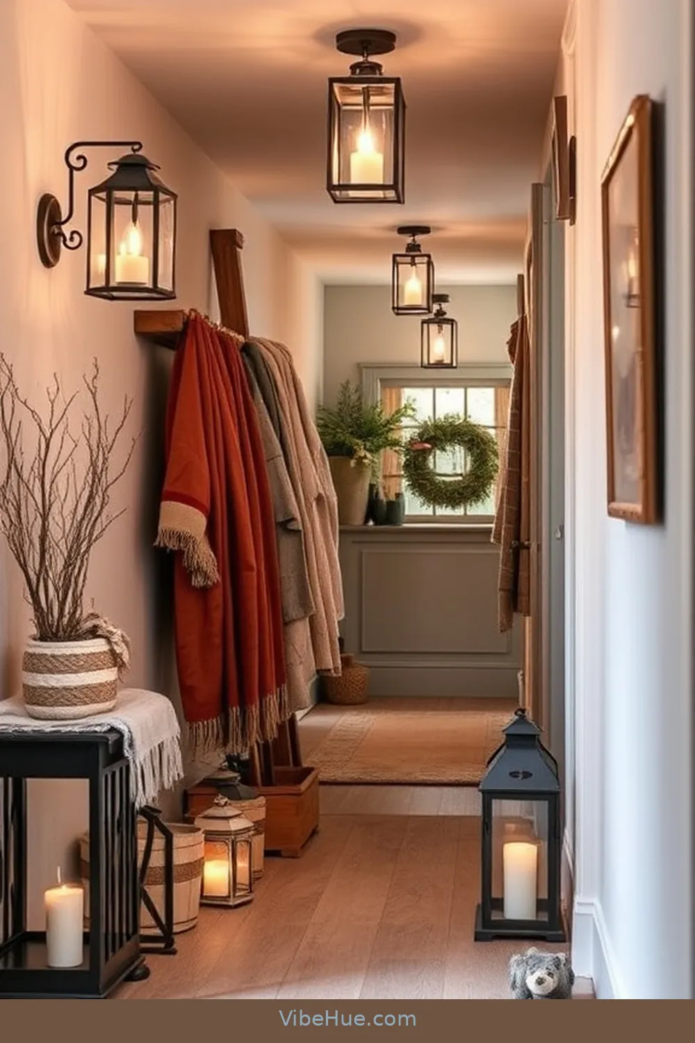20 Cozy Ideas for a Winter Hallway in Modern Farmhouse Style 20 Incorporate a Decorative Ladder for 20 Cozy Ideas for a Winter Hallway in Modern Farmhouse Style