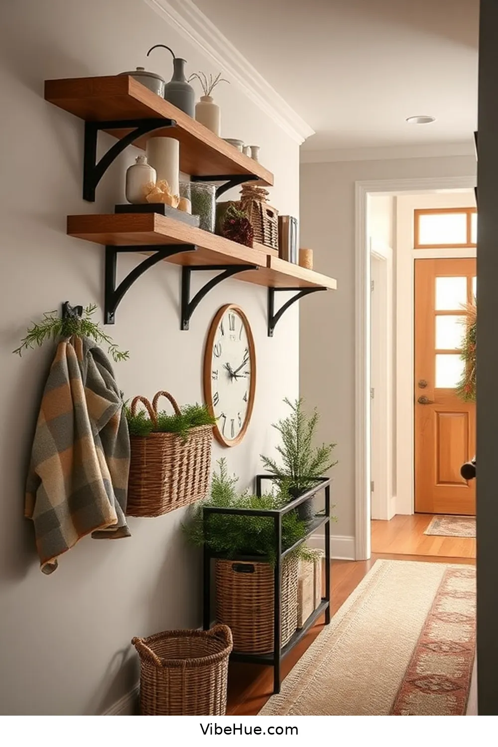 20 Cozy Ideas for a Winter Hallway in Modern Farmhouse Style 7 Install Wall-Mounted Storage for 20 Cozy Ideas for a Winter Hallway in Modern Farmhouse Style