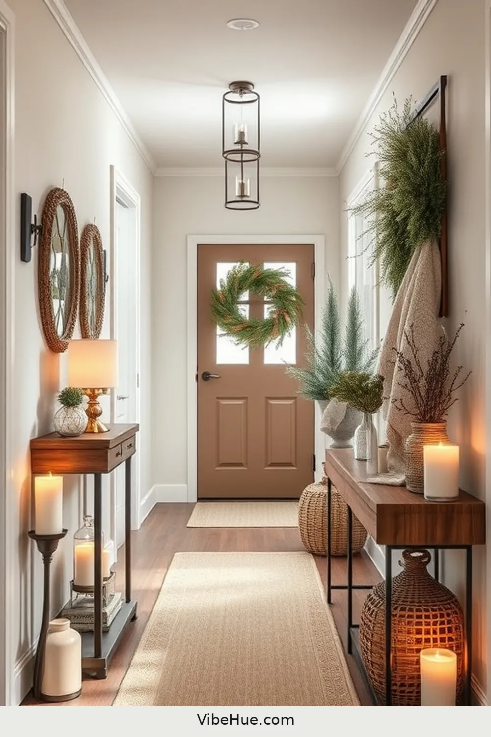 20 Cozy Ideas for a Winter Hallway in Modern Farmhouse Style 17 Integrate Candle Accents for 20 Cozy Ideas for a Winter Hallway in Modern Farmhouse Style