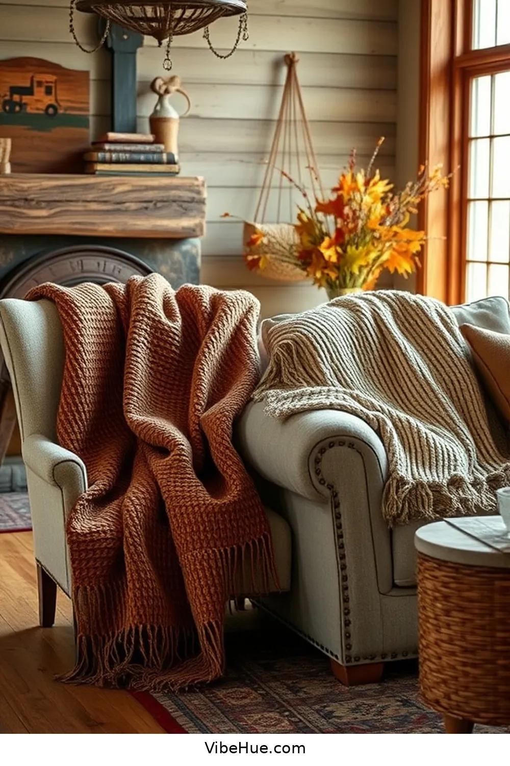 20 Cozy Ways to Style a Rustic Fall Living Room 4 Add Warm Throws and Blankets for 20 Cozy Ways to Style a Rustic Fall Living Room