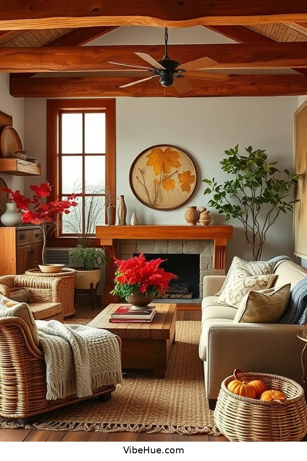20 Cozy Ways to Style a Rustic Fall Living Room 3 Incorporate Natural Textures for 20 Cozy Ways to Style a Rustic Fall Living Room