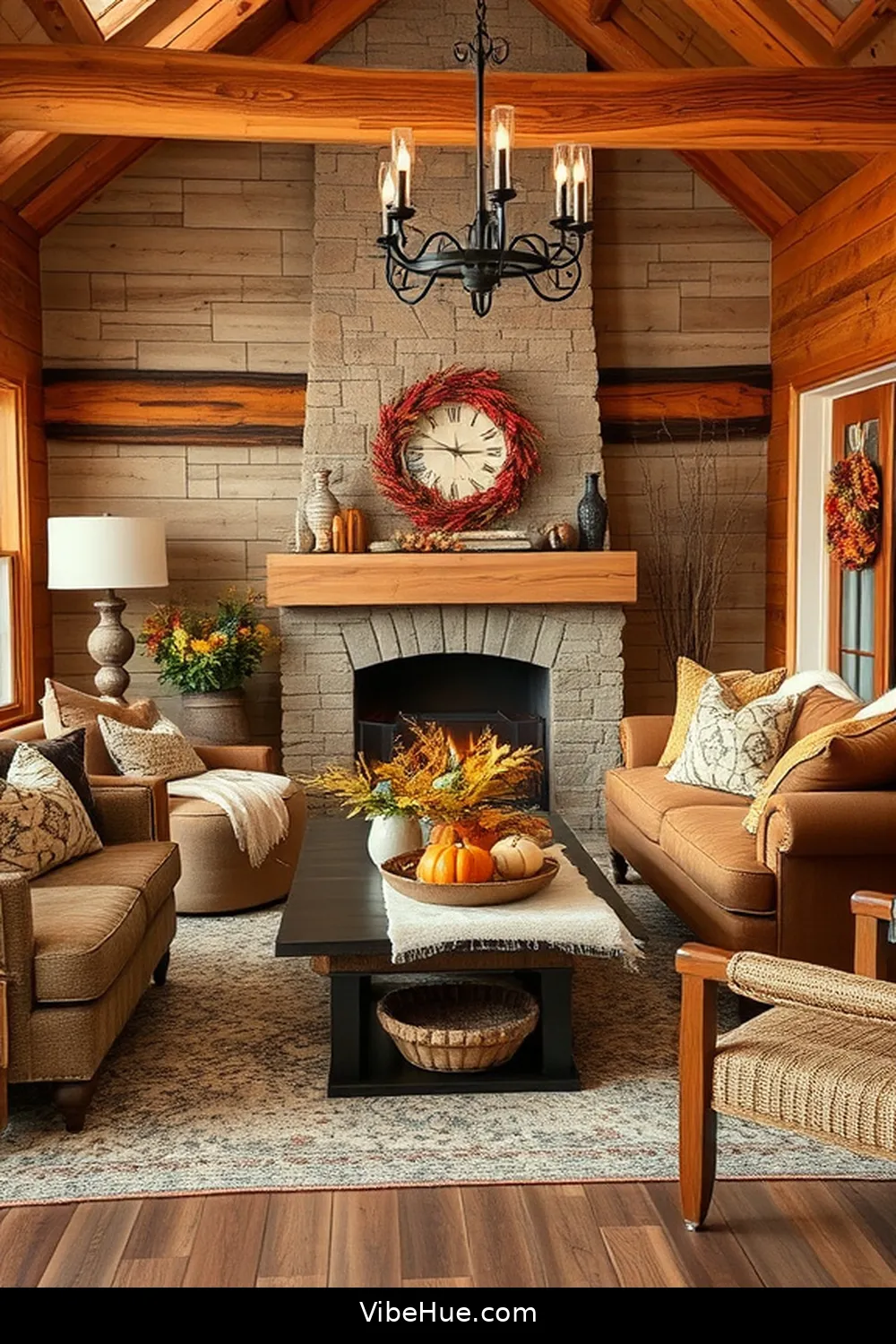 20 Cozy Ways to Style a Rustic Fall Living Room 8 Incorporate Wooden Accents for 20 Cozy Ways to Style a Rustic Fall Living Room