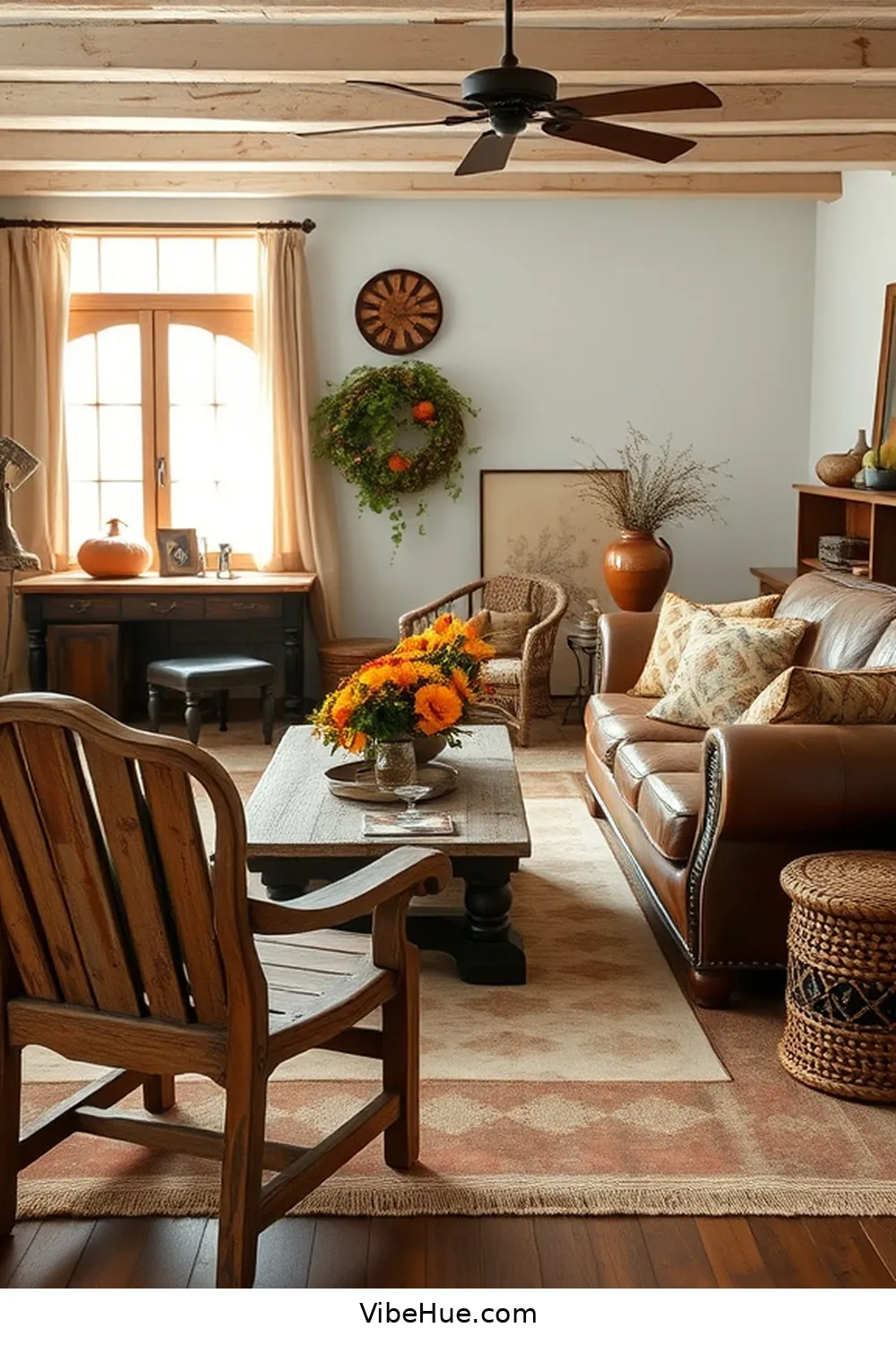 20 Cozy Ways to Style a Rustic Fall Living Room 5 Use Vintage Furniture Pieces for 20 Cozy Ways to Style a Rustic Fall Living Room