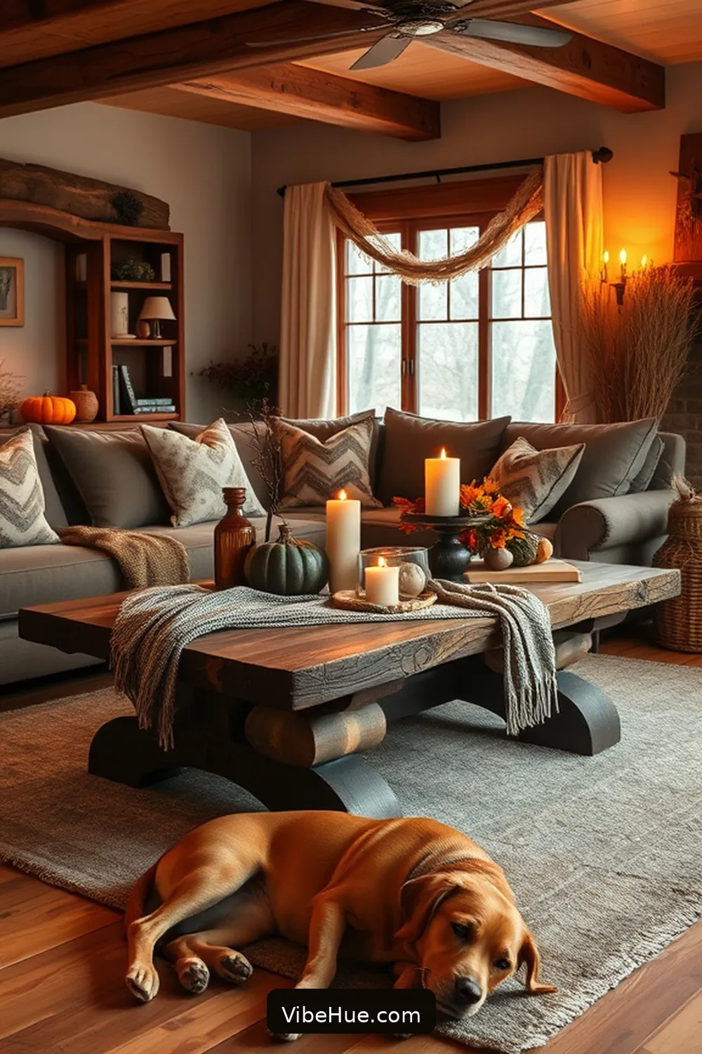 20 Cozy Ways to Style a Rustic Fall Living Room 19 Use a Statement Coffee Table for 20 Cozy Ways to Style a Rustic Fall Living Room
