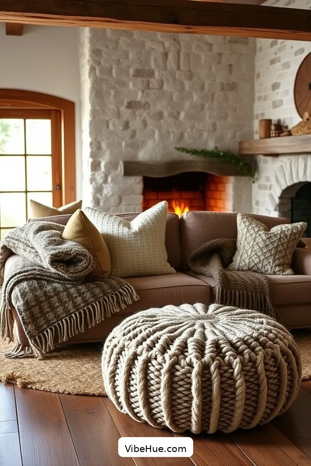 20 Essential Elements for Rustic Style in a Year-Round Living Room 5 Add Cozy Textiles for 20 Essential Elements for Rustic Style in a Year-Round Living Room
