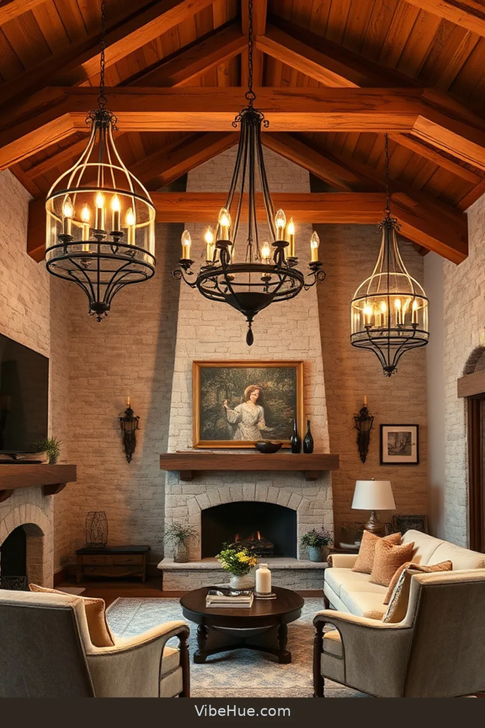 20 Essential Elements for Rustic Style in a Year-Round Living Room 9 Choose Rustic Lighting Fixtures for 20 Essential Elements for Rustic Style in a Year-Round Living Room