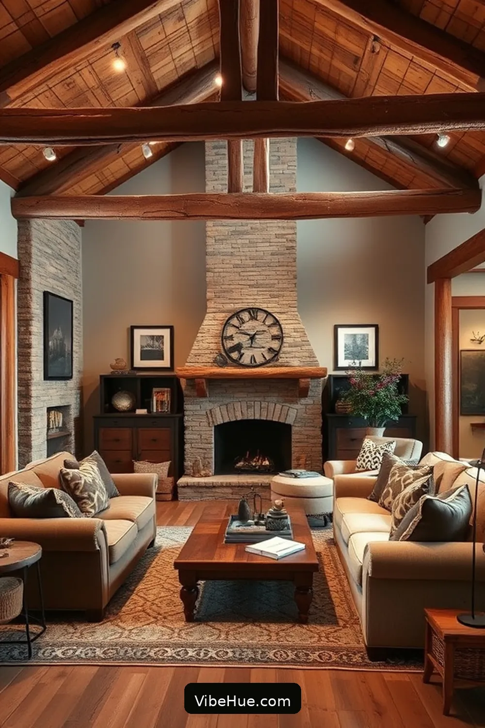 20 Essential Elements for Rustic Style in a Year-Round Living Room 6 Install Exposed Beams for 20 Essential Elements for Rustic Style in a Year-Round Living Room