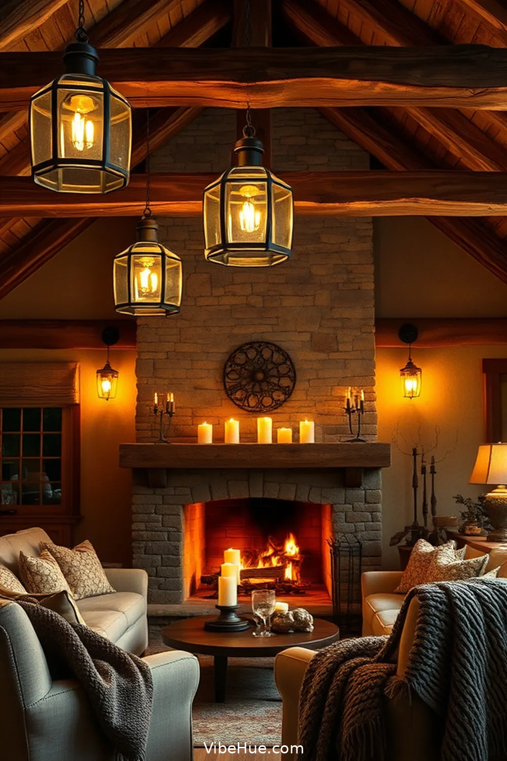 20 Essential Elements for Rustic Style in a Year-Round Living Room 21 Maintain a Cozy Ambiance With Lighting for 20 Essential Elements for Rustic Style in a Year-Round Living Room