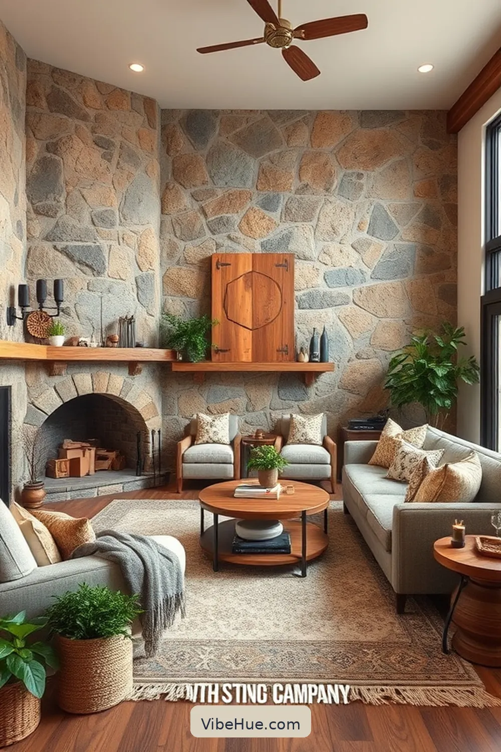20 Essential Elements for Rustic Style in a Year-Round Living Room 7 Showcase Stone Accents for 20 Essential Elements for Rustic Style in a Year-Round Living Room