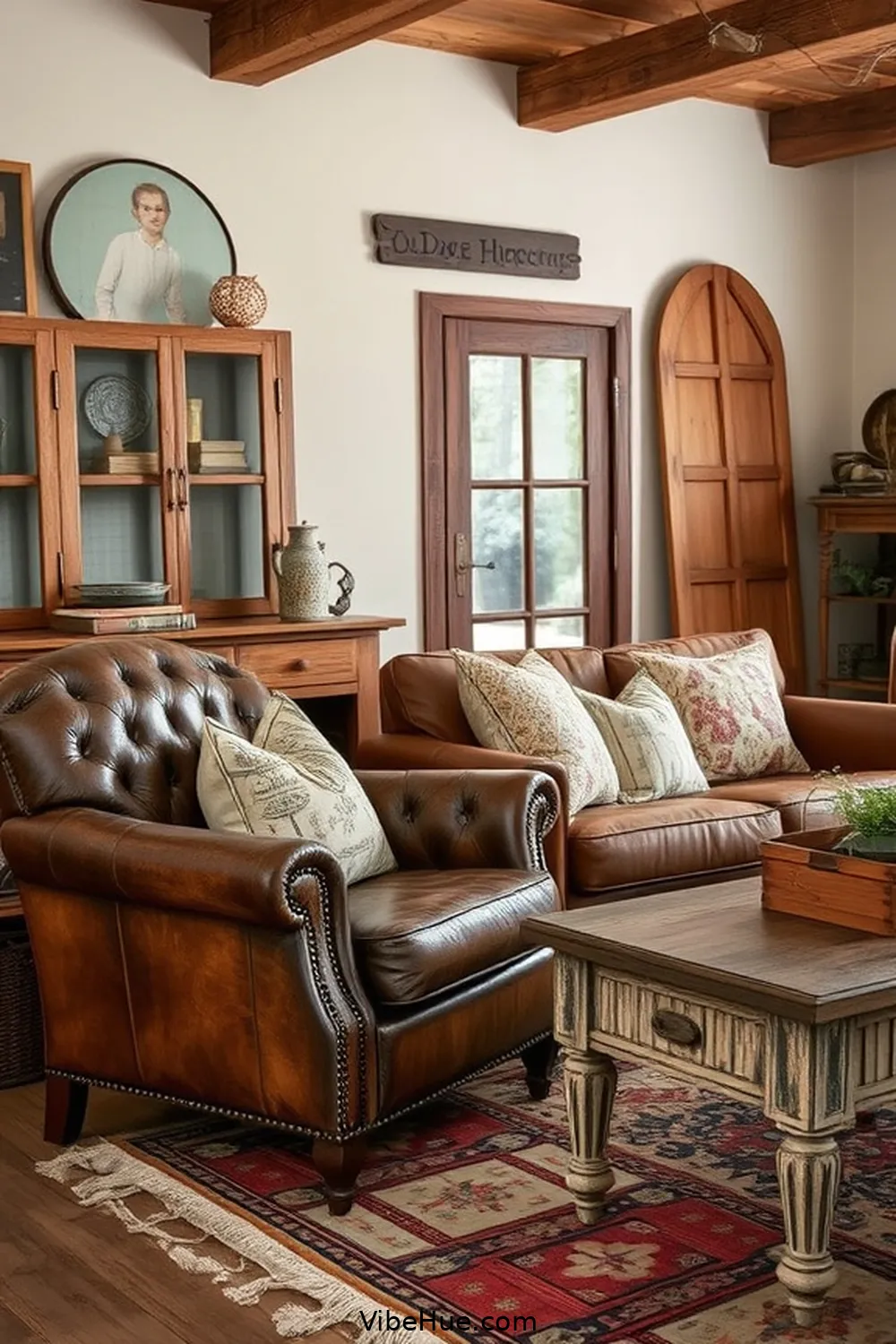 20 Essential Elements for Rustic Style in a Year-Round Living Room 4 Use Vintage Furniture for 20 Essential Elements for Rustic Style in a Year-Round Living Room