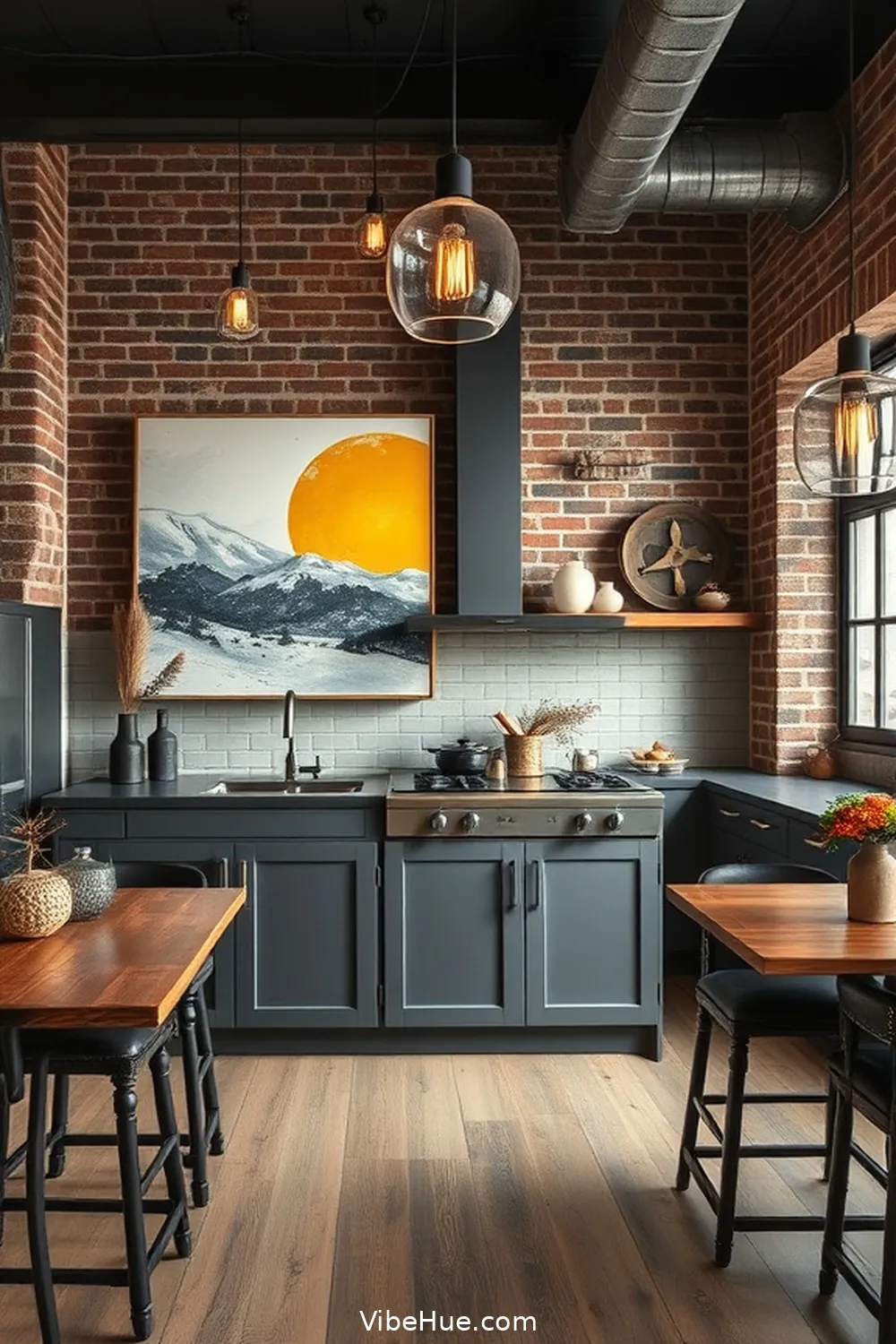 Statement Artwork for 20 Essential Elements for Winter Kitchen Industrial Style